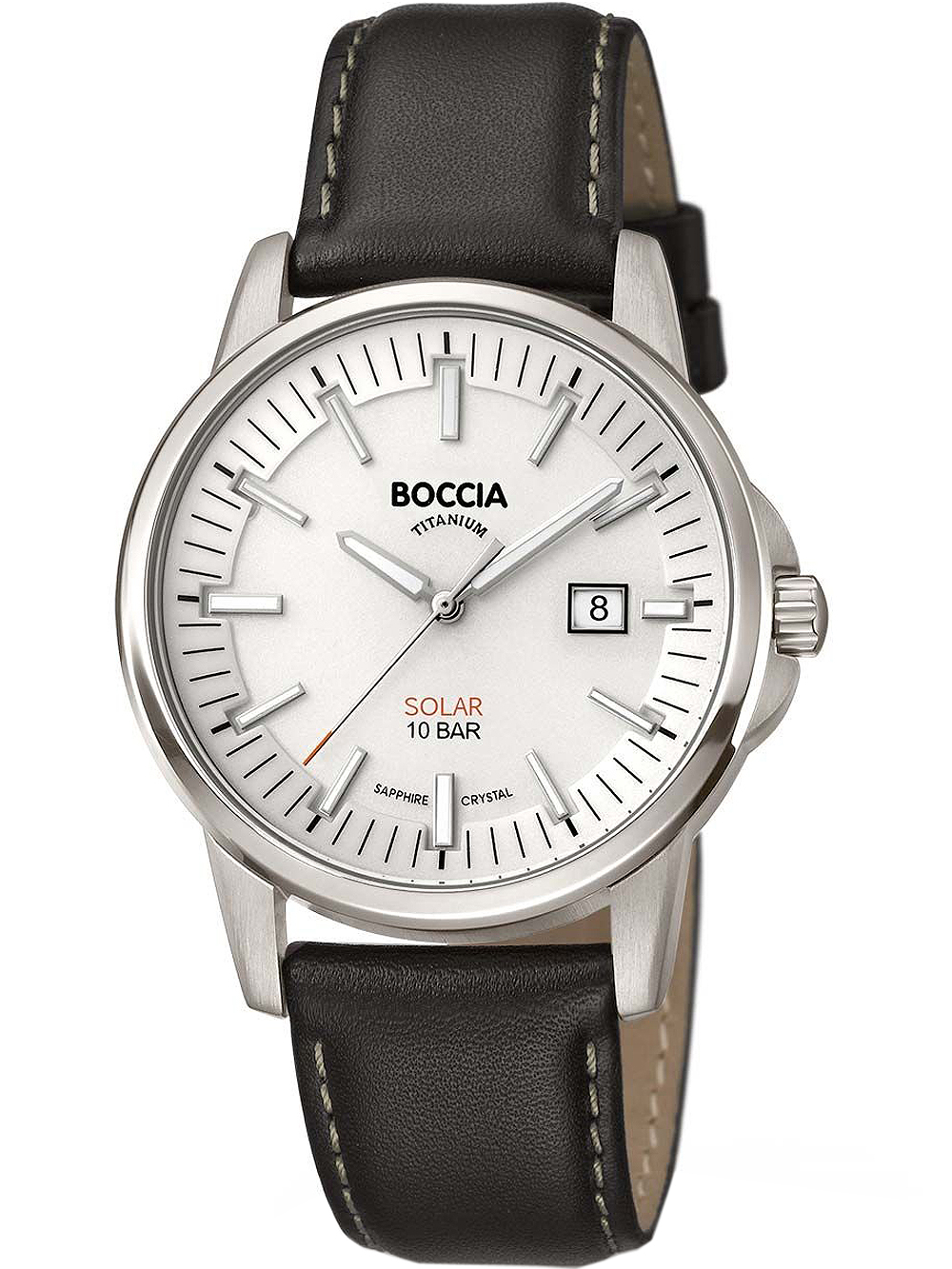 Boccia 3643-01 Men`s Watch Solar Titanium 39mm 5ATM