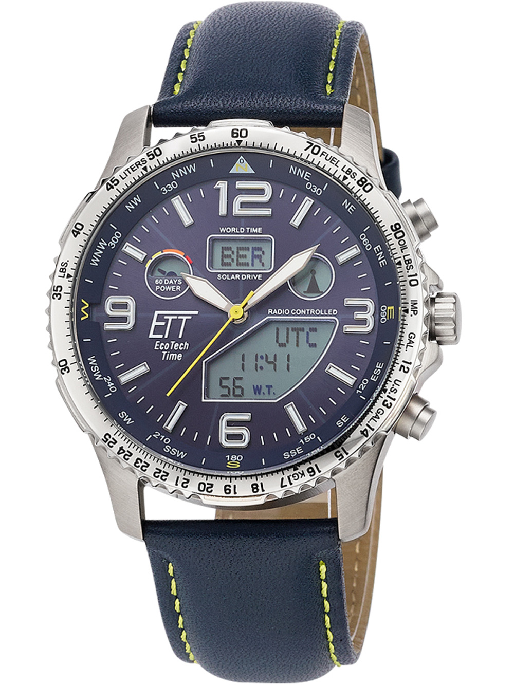 ETT EGT-11574-31L Mens Watch Solar Titan Radio-Controlled 43mm 10ATM