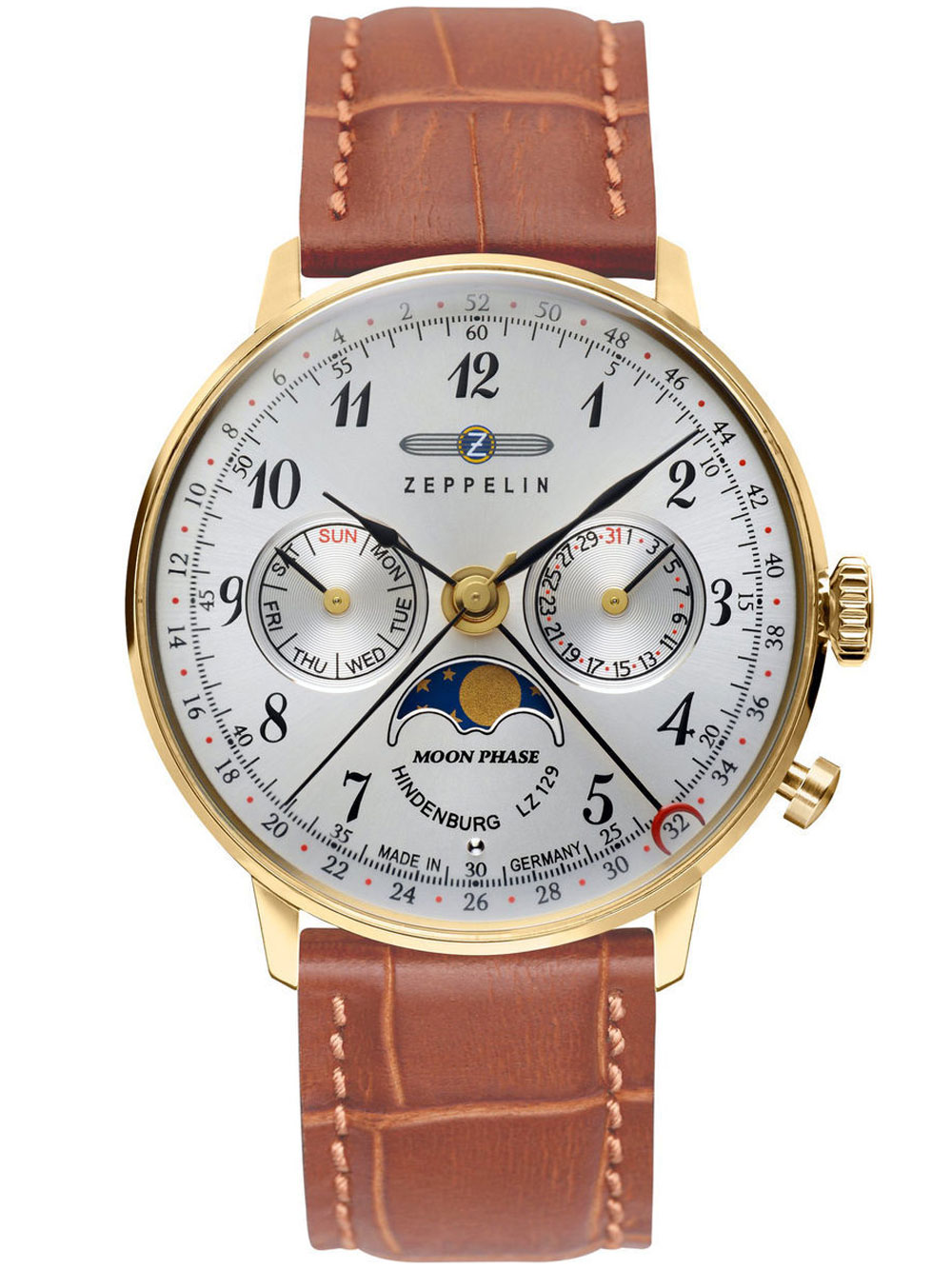 Zeppelin 7039-1 Hindenburg Moonphase 3 ATM 36 mm