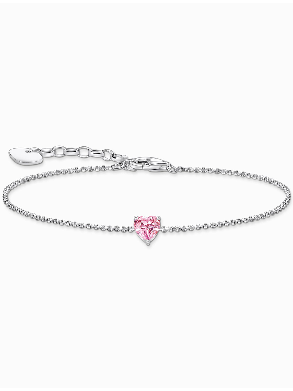 Thomas Sabo A2157-051-9-L19V Silver bracelet w. pink zirconia heart