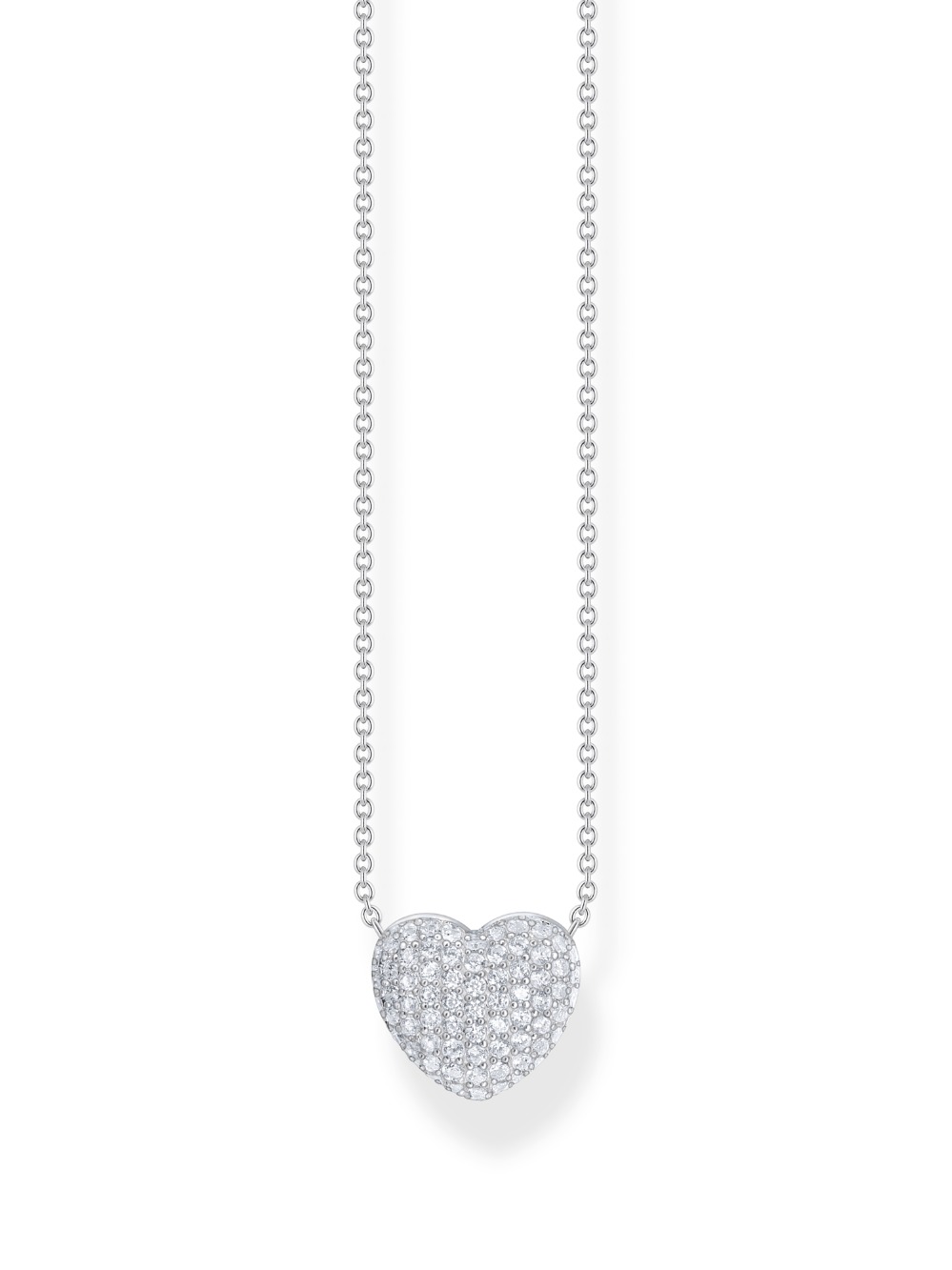 Thomas Sabo KE2277-051-14-L45V Silver Heart Necklace with Zirconia 40-45 cm Ladies