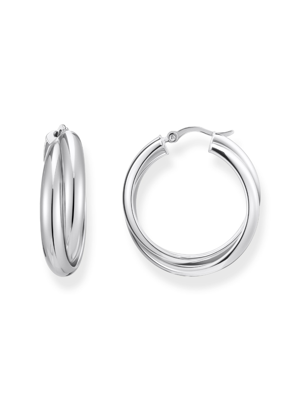 Thomas Sabo CR738-001-21 Bold - Silver Hoop Earrings 27,0 mm Intertwined design Ladies