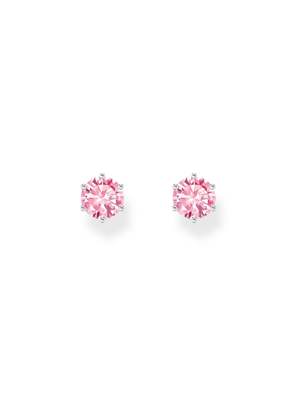 Thomas Sabo H2301-051-9 Silver Ear Studs with pink Brilliant-cut Stone 6,0 mm Ladies