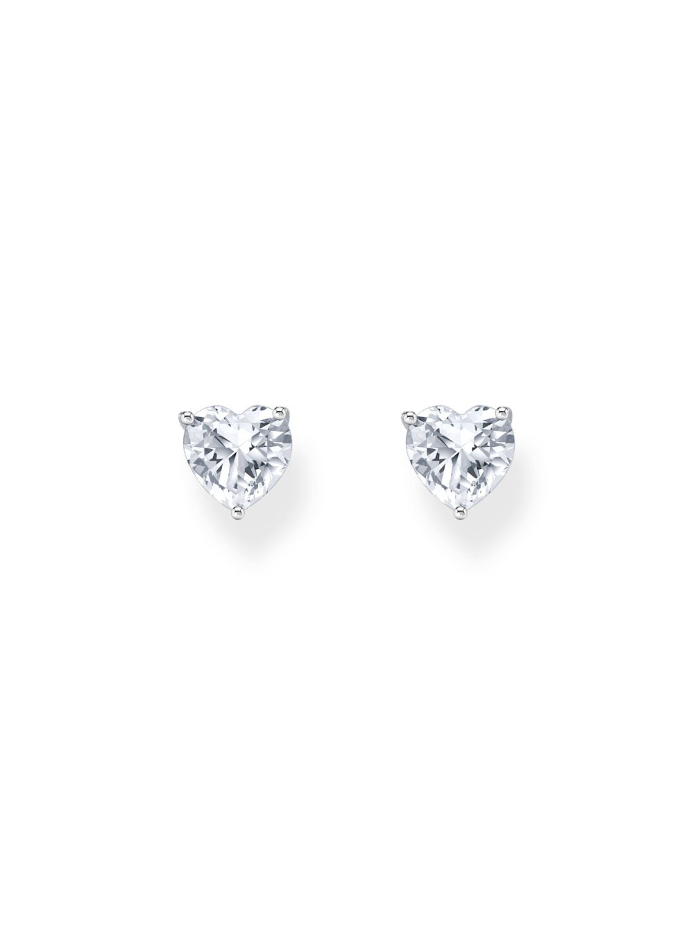 Thomas Sabo H2306-051-14 Silver Ear Studs with white Stone in Heart Shape 7,0 mm Ladies