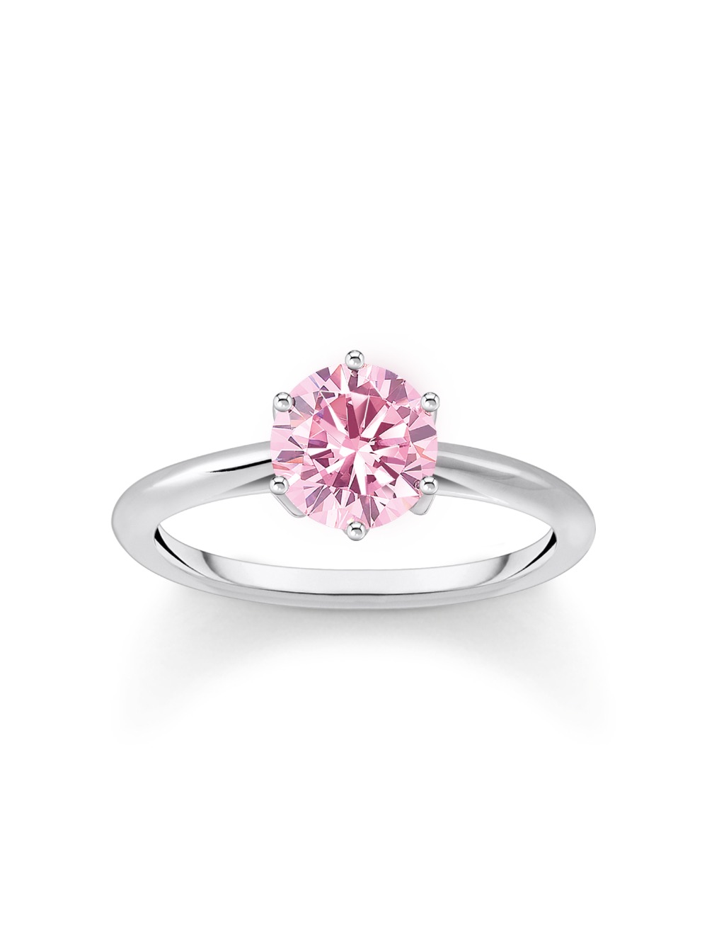 Thomas Sabo TR2474-051-9-54 Silver Ring with pink Stone in Brilliant-cut Ladies