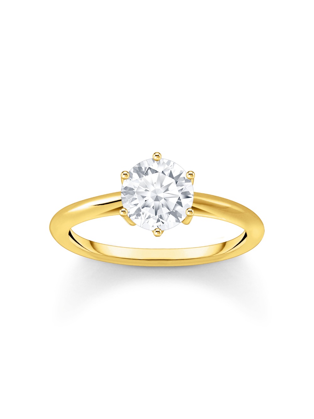 Thomas Sabo TR2474-414-14-54 Gold-plated Ring with white Stone in Brilliant-cut Ladies