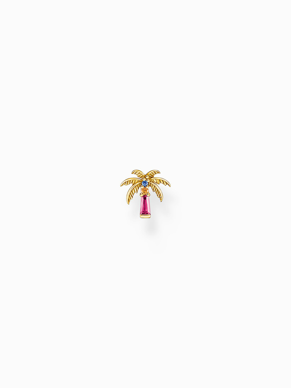 Thomas Sabo H2285-488-7 Gold-plated single stud earrings palm w. coloured stones