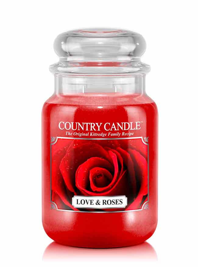 Country Candle Love & Roses vonná svíčka velká 2-knotová (652 g)