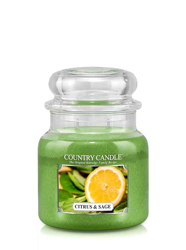 Country Candle Citrus & Sage vonná svíčka střední 2-knotová (453 g)