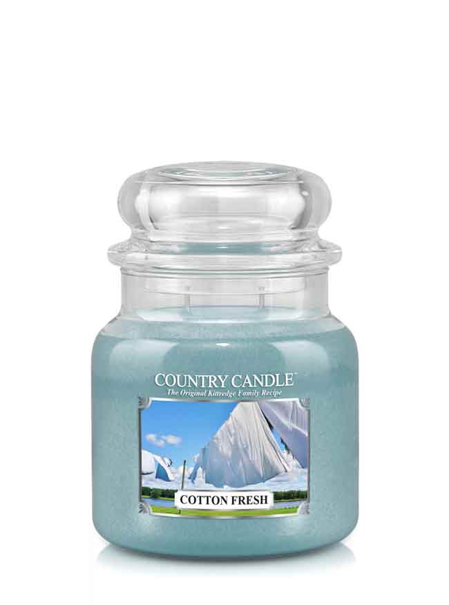 Country Candle Cotton Fresh vonná svíčka střední 2-knotová (453 g)