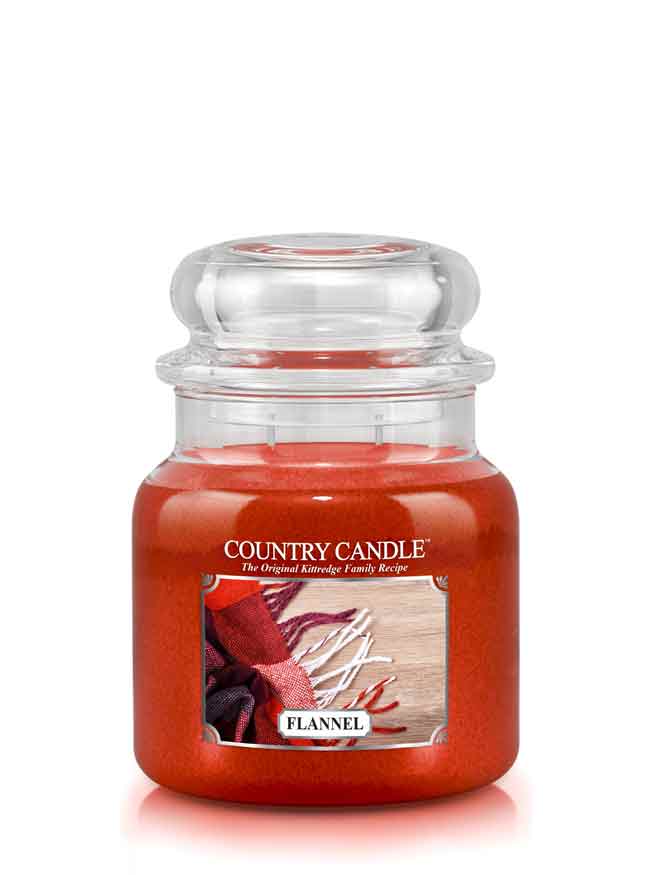 Country Candle Flannel vonná svíčka střední 2-knotová (453 g)