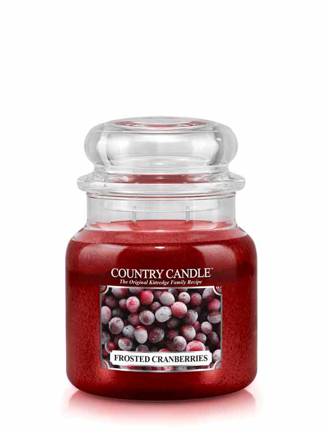 Country Candle Frosted Cranberries vonná svíčka střední 2-knotová (453 g)