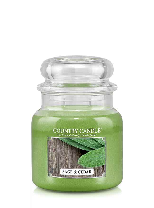 Country Candle Sage & Cedar vonná svíčka střední 2-knotová (453 g)