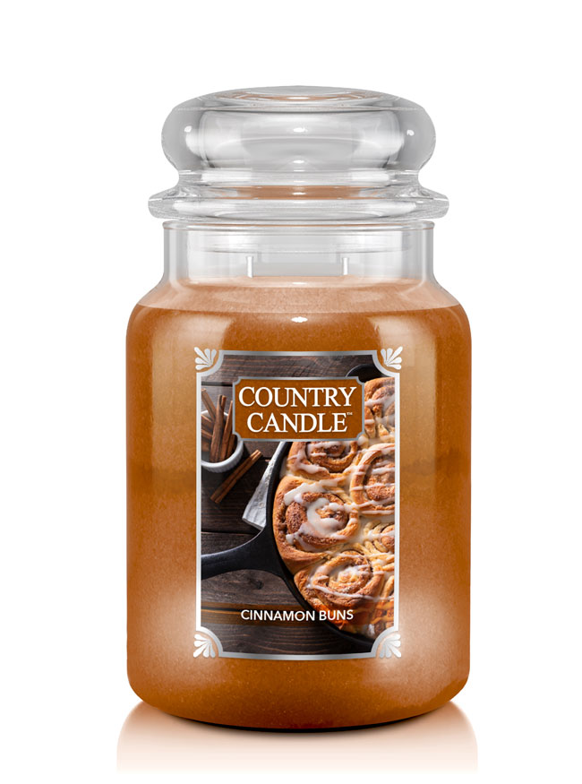 Country Candle Cinnamon Buns vonná svíčka velká 2-knotová (652 g)