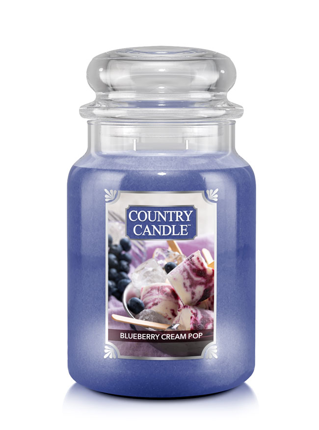 Country Candle Blueberry Cream Pop vonná svíčka velká 2-knotová (652 g)