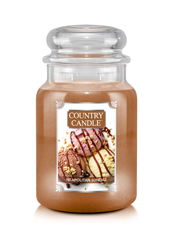 Country Candle Neapolitan Sundae vonná svíčka velká 2-knotová (652 g)