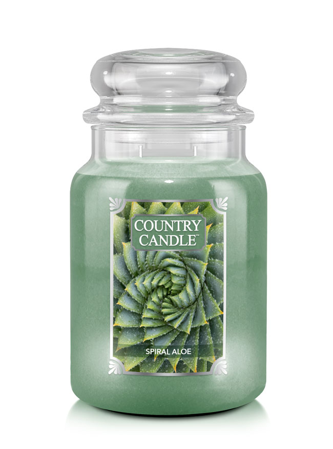 Country Candle Spiral Aloe vonná svíčka velká 2-knotová (652 g)