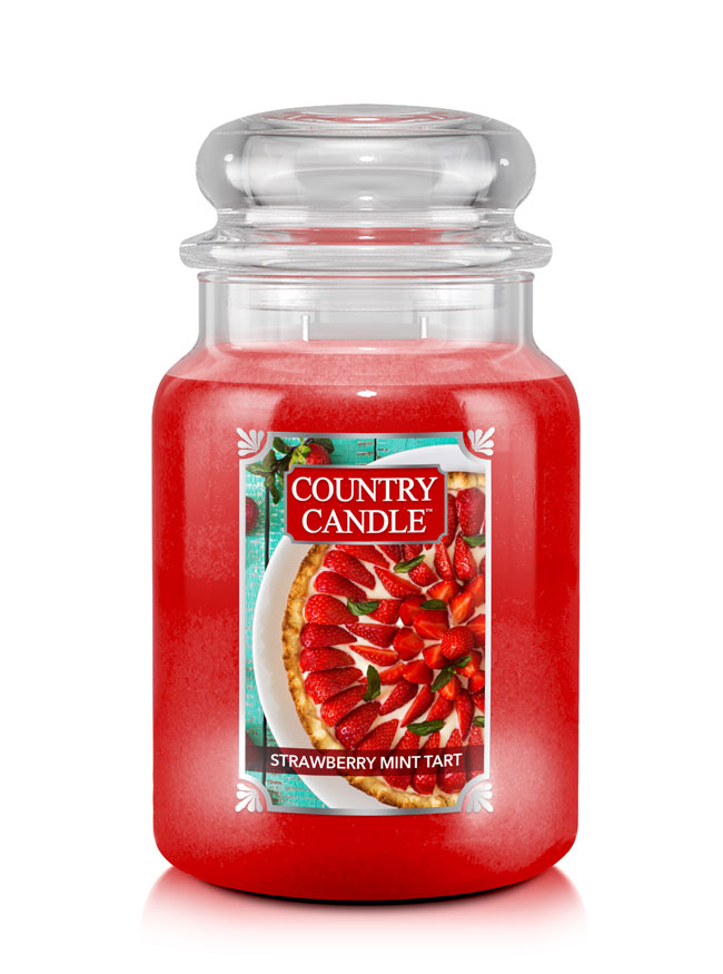 Country Candle Strawberry Mint Tart vonná svíčka velká 2-knotová (652 g)