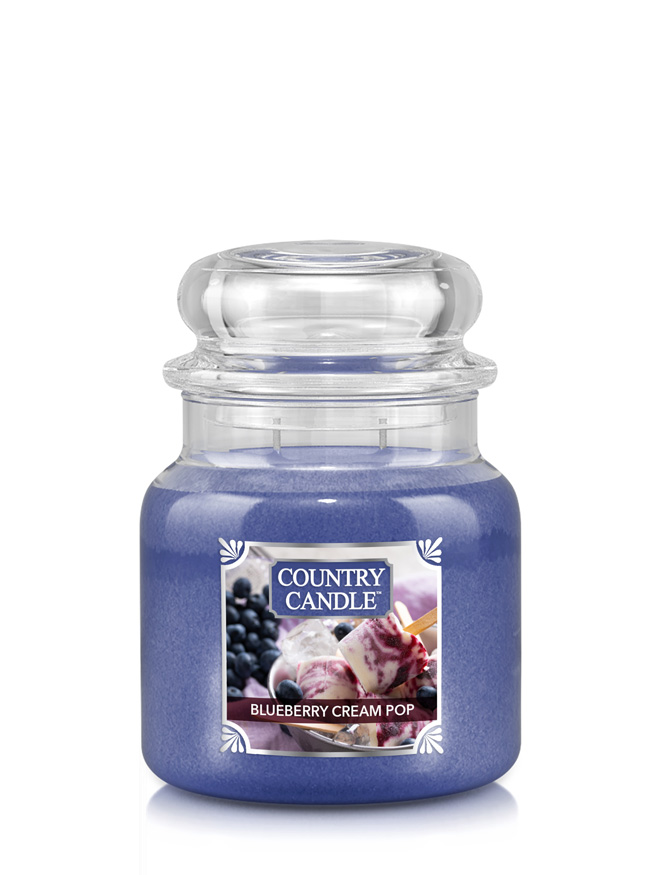 Country Candle Blueberry Cream Pop vonná svíčka střední 2-knotová (453 g)