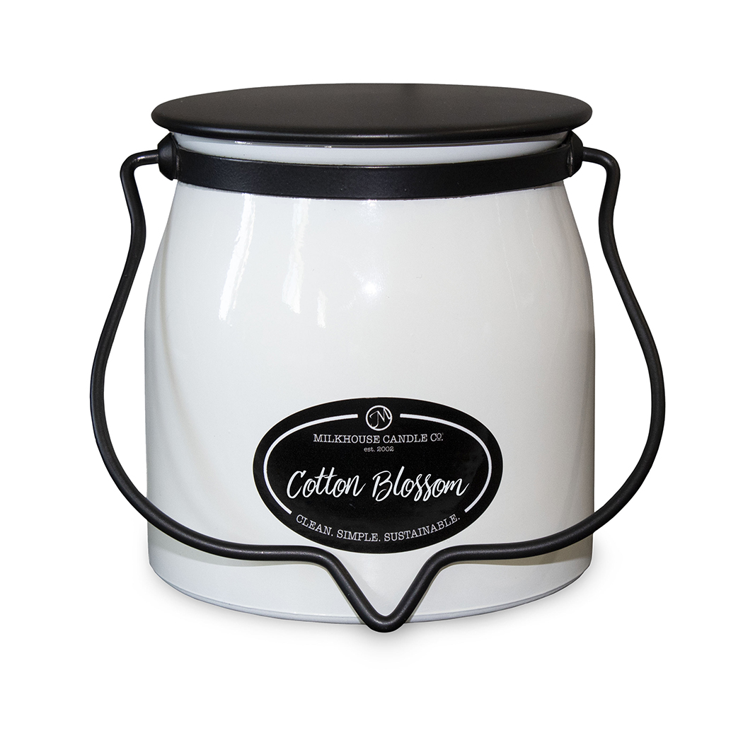 MILKHOUSE CANDLE Cotton Blossom vonná svíčka BUTTER JAR 2-knotová (454 g)