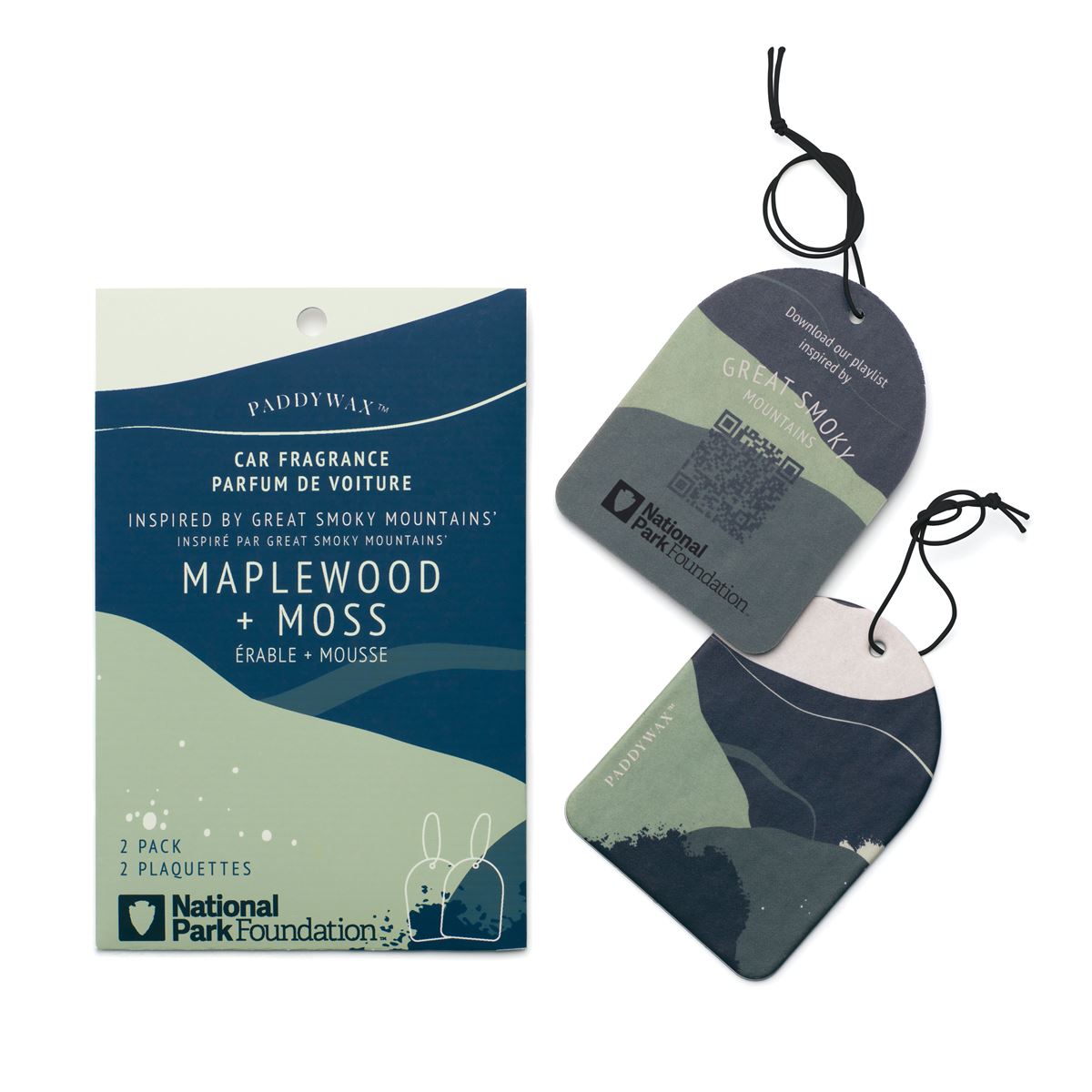 Paddywax Parks GREAT SMOKY MOUNTAINS MAPLEWOOD & MOSS vůně do auta