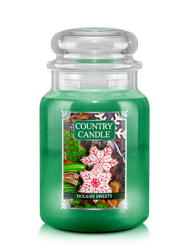 Country Candle Holiday Sweets vonná svíčka velká 2-knotová (652 g)