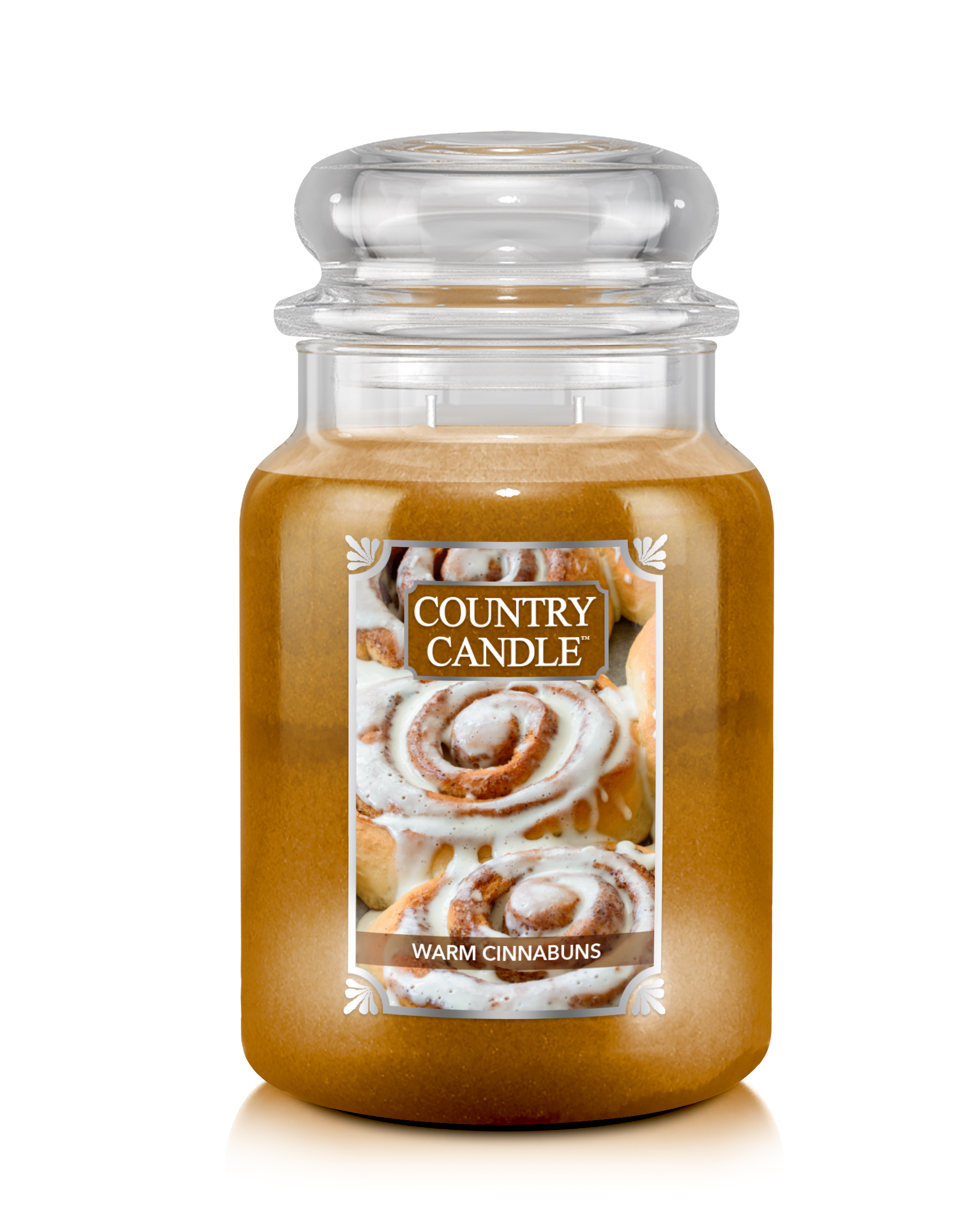 Country Candle Warm Cinnabuns vonná svíčka velká 2-knotová (737 g)