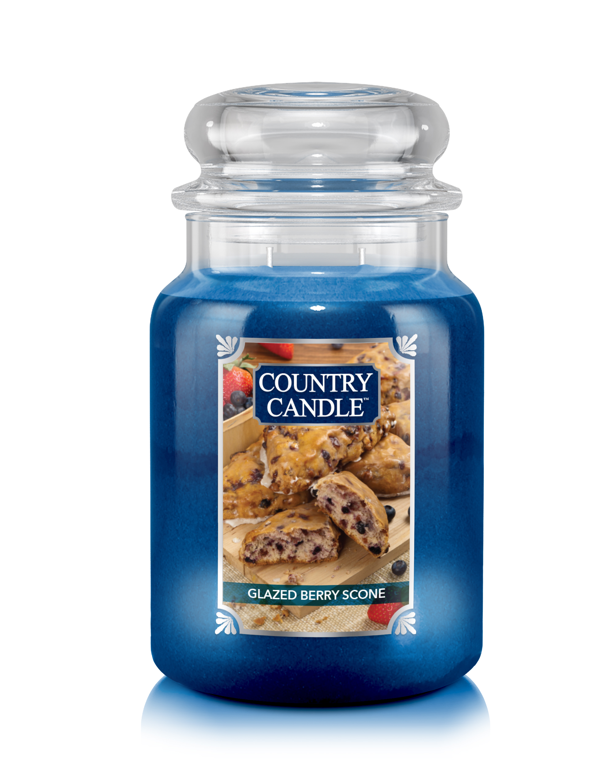 Country Candle Glazed Berry Scones vonná svíčka velká 2-knotová (737 g)