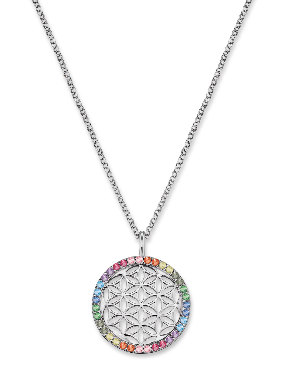 Engelsrufer ERN-LILLIFL-ZIM Flower of Life Ladies Necklace 45cm, adjustable