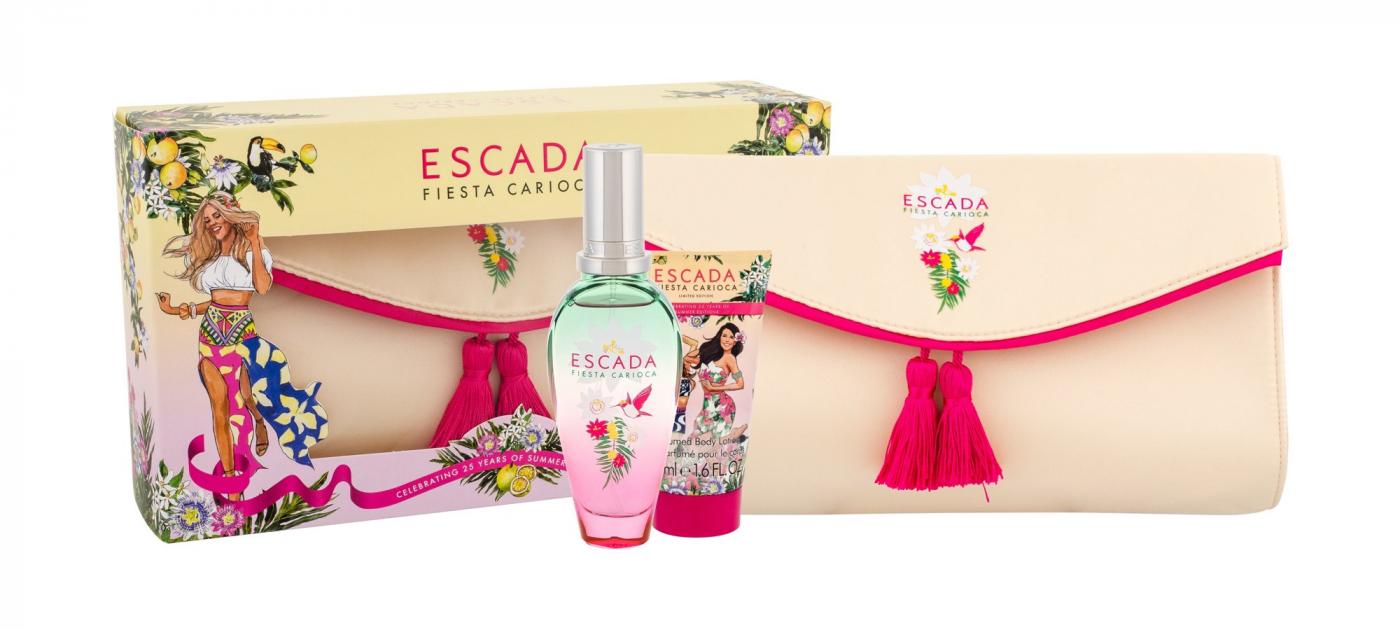 Escada Fiesta Carioca Dárková sada, toaletní voda 50ml + tělové mléko 50ml + taška