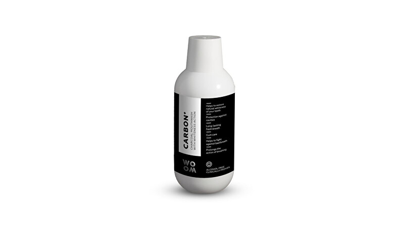 Ústní voda CARBON+ s černým uhlím s bělicím účinkem (Charcoal Mouthwash with Whiteness Action) 500 ml